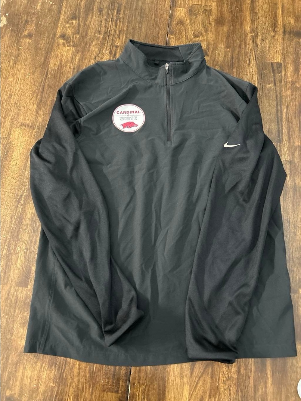 Nike Black Quarter-Zip Performance Pullover with Cardinal Patch